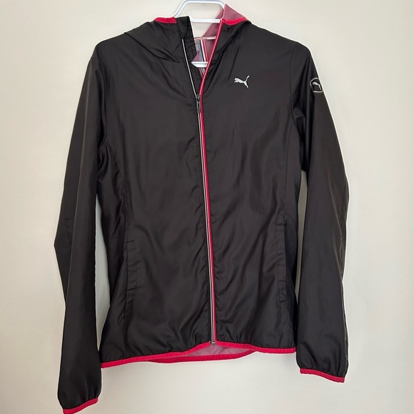 Puma Women's Black Jacket with Pink Accents - Picture 1 of 5